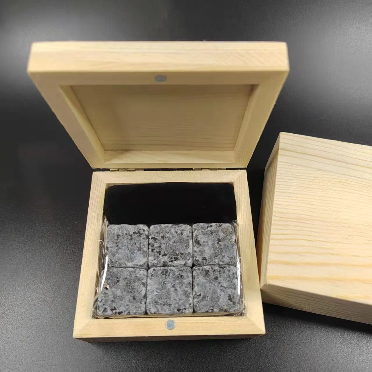 Marble Whiskey Stones Gift Set with 9 PCS Stones Velvet Bags Stainless Steel Ice Tongs