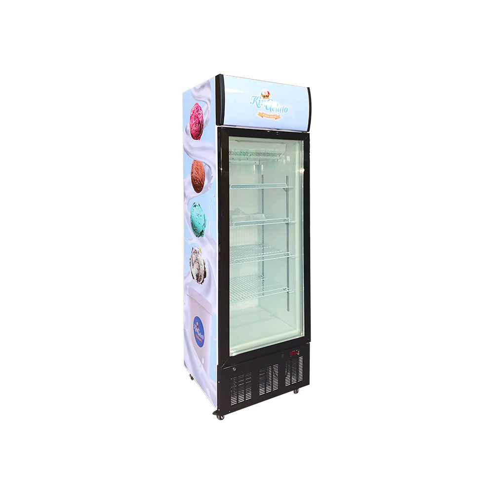 Factory Price 268L Commercial Single Glass Door Ice Cream Showcase Lsd-268