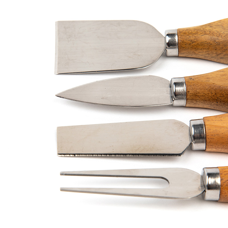 Bamboo Wood Handle Stainless Steel Cheese Knife Slicer Sets