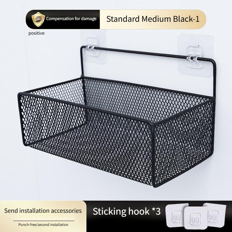 No-Punch Wall Shelf for Bathroom and Kitchen Hanging Basket Storage