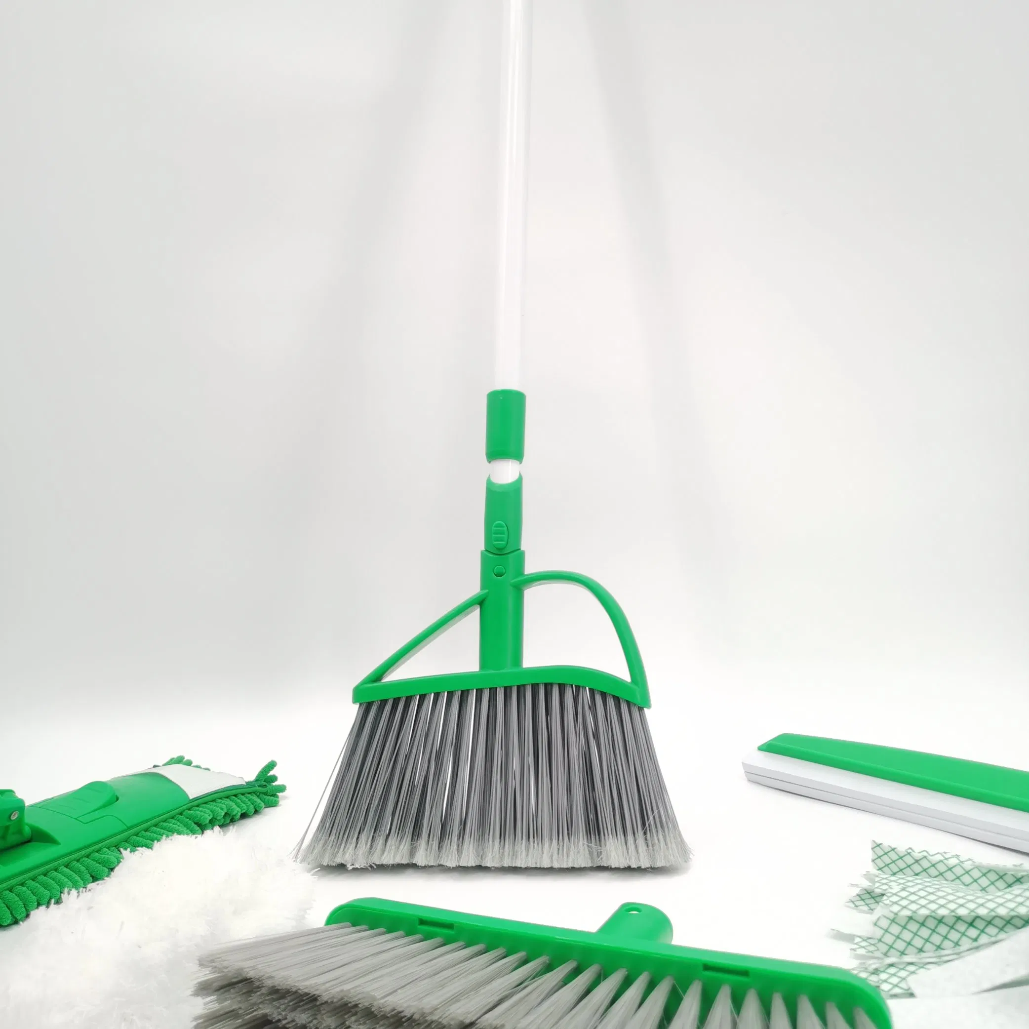 Household Detachable Easy Assemble Microfiber Mop Brush Duster Broom Floor Squeegee Window Cleaner with Extendable Telescopic Pole Cleaning Kit