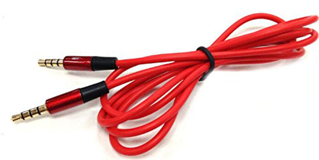 3.5mm M-M Cable Mesh Jacket for Car/Home Stereo, PVC Aux Cable