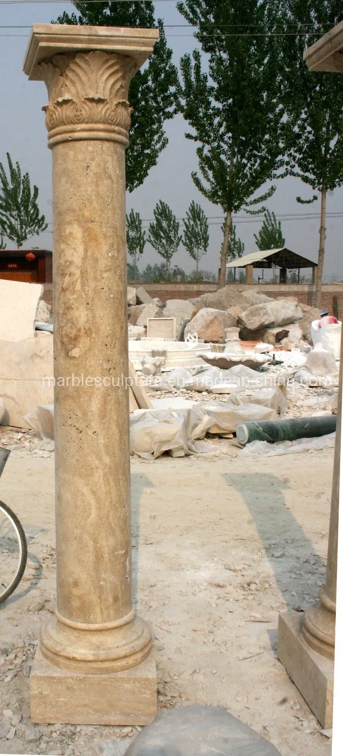 Sunset Red Stone Sculpture Marble Column (SY-C018)