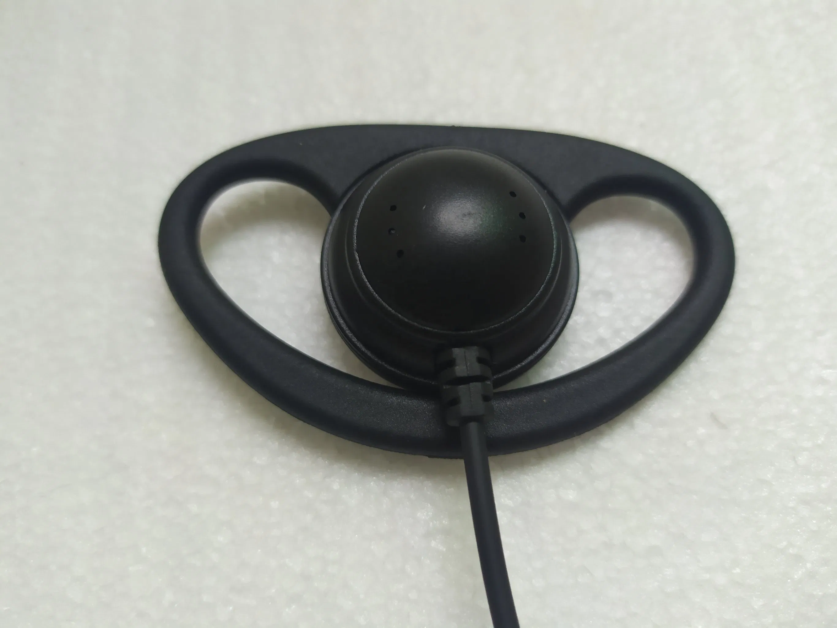 D Shaped Ear Hanger with in-Line Ptt Two Way Radio Earpiece