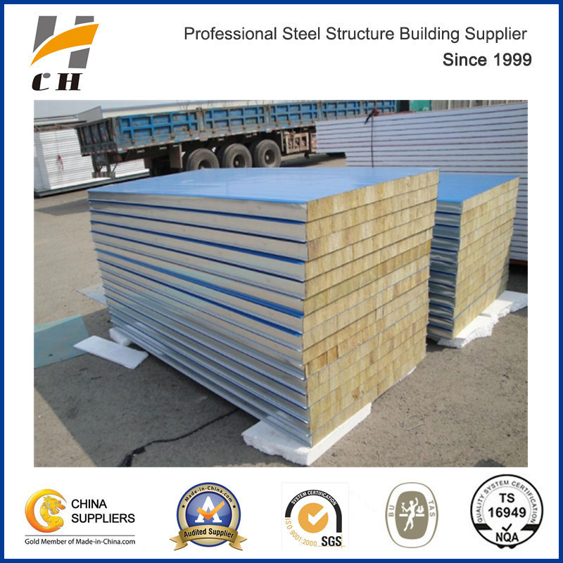 Heat Insulation Rockwool Sandwich Panel for Steel Warehouse