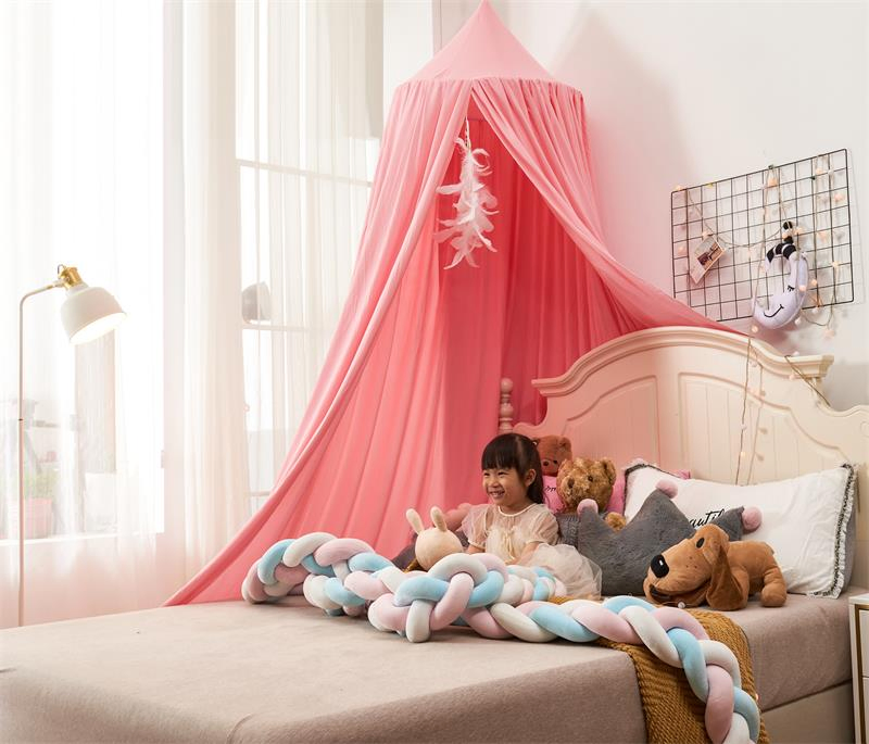 Pink Colorful Baby Bed Canopy Dome Mosquito Net Home Decoration Dream Folding Mosquito Netting