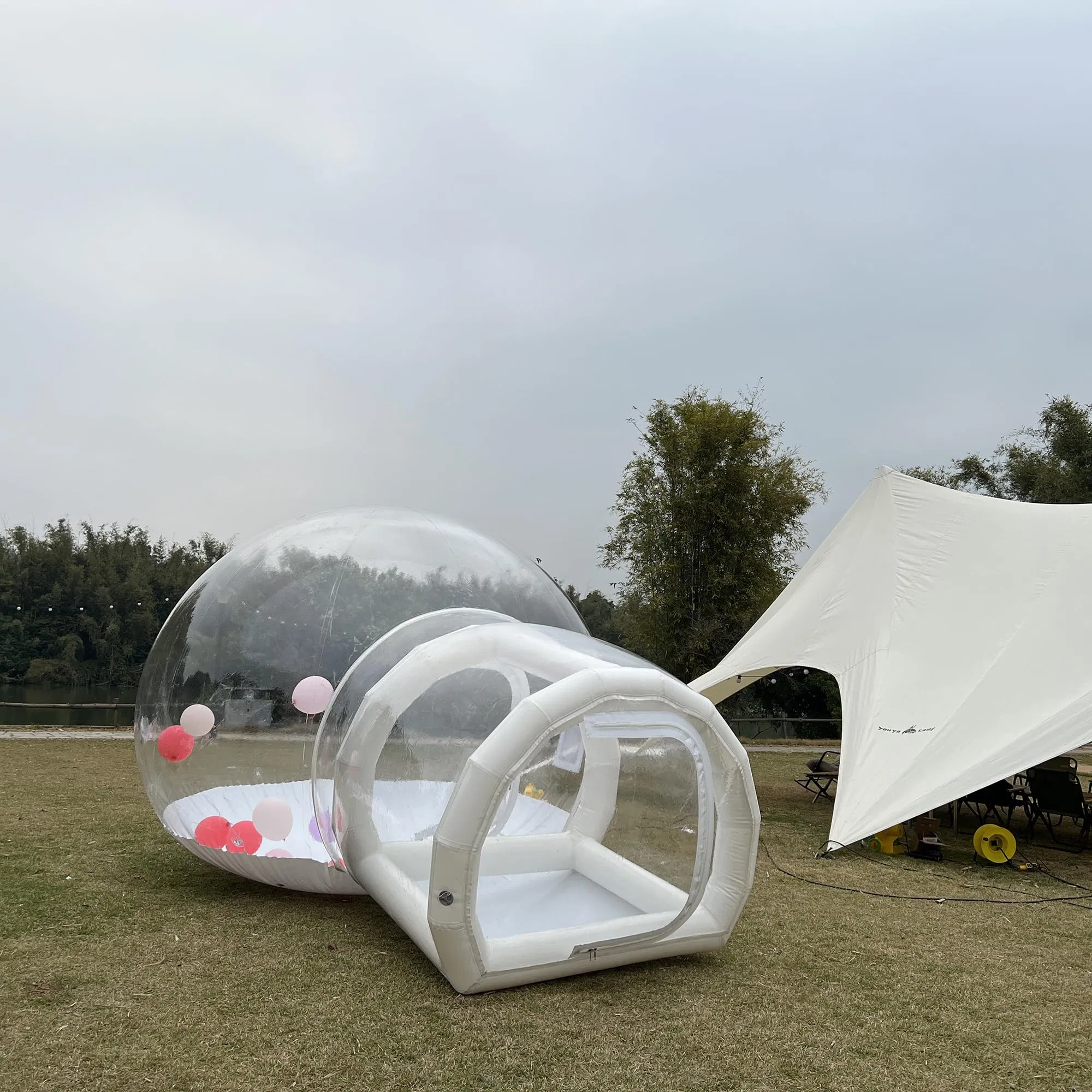 Cheap Football Shaped Inflatable Bubble House Outdoor Camping Clear Inflatable Bubble Tent