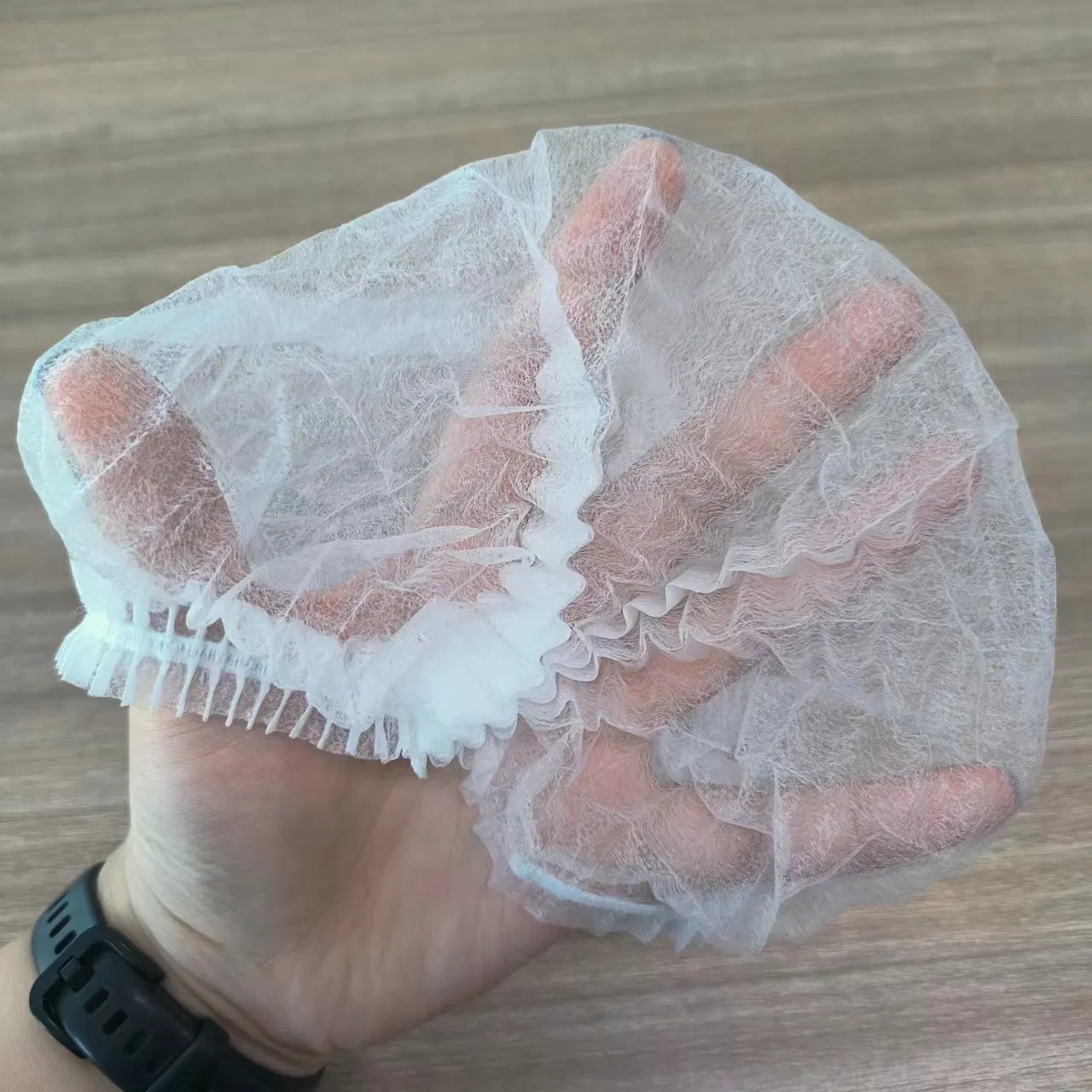 Disposable White Non-Woven Strip Cap Thickened Version