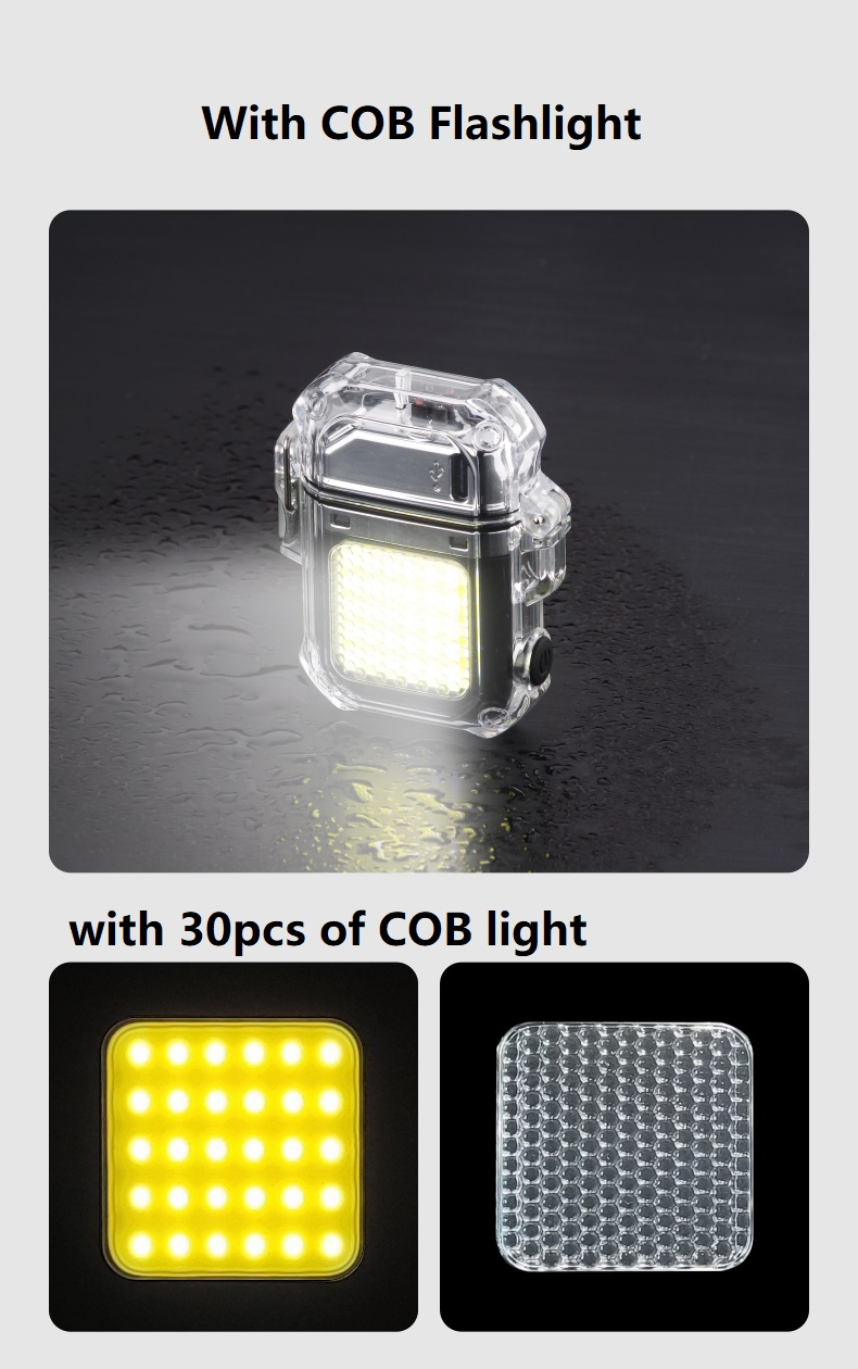 Waterproof USB Lighter Electric Dual Arc Cigar Lighter Rechargeable Outdoor Camping Custom Lighter