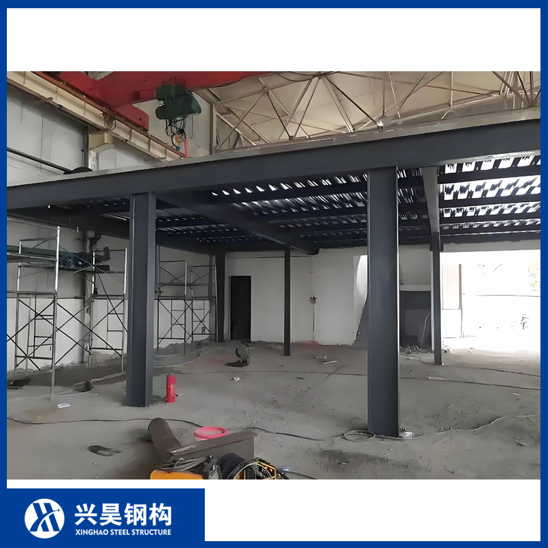 Factory Prefabricated Single Slope Steel Structure Workshop Platform with PVDF Coated Roofing Sheets