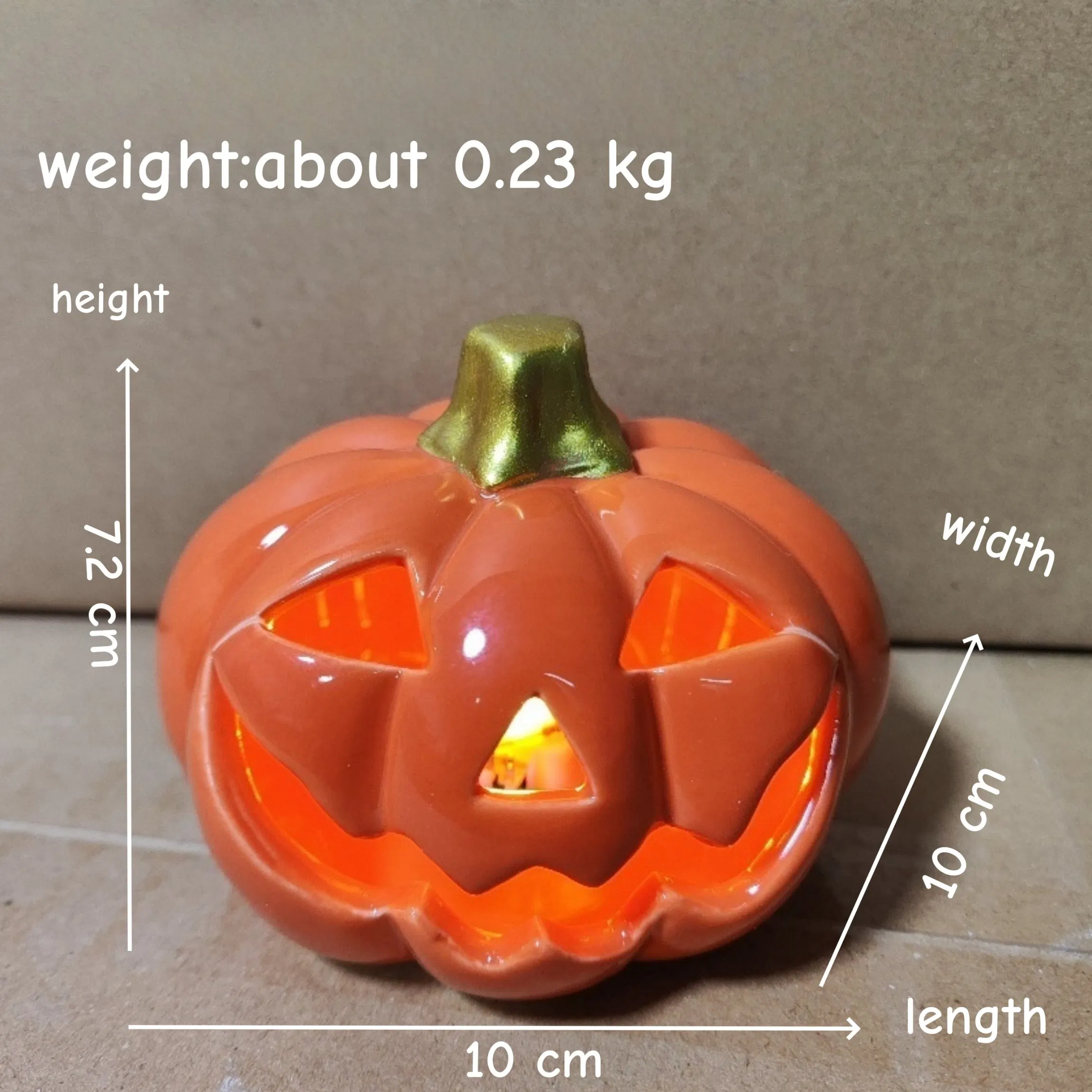 Tabletop Indoor Halloween Decorations Ceramic Pumpkin Candle Holder for Holiday Party Home