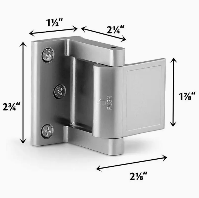 Mdsf02-Sn Die-Cast Zinc Security Latch, Satin Nickel Finish