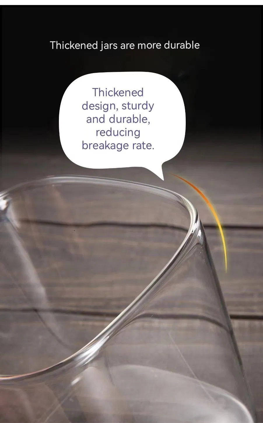 Квадратная стеклянная банка для хранения с бамбуковой крышкой