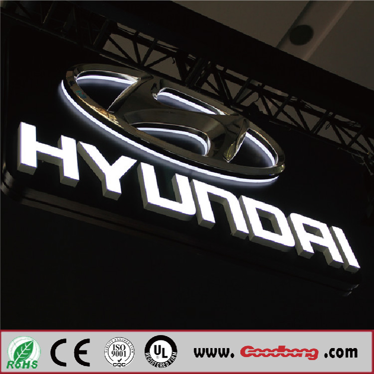 Acrylic Chromed LED Backlit Illuminated Car Brand Logo Sign