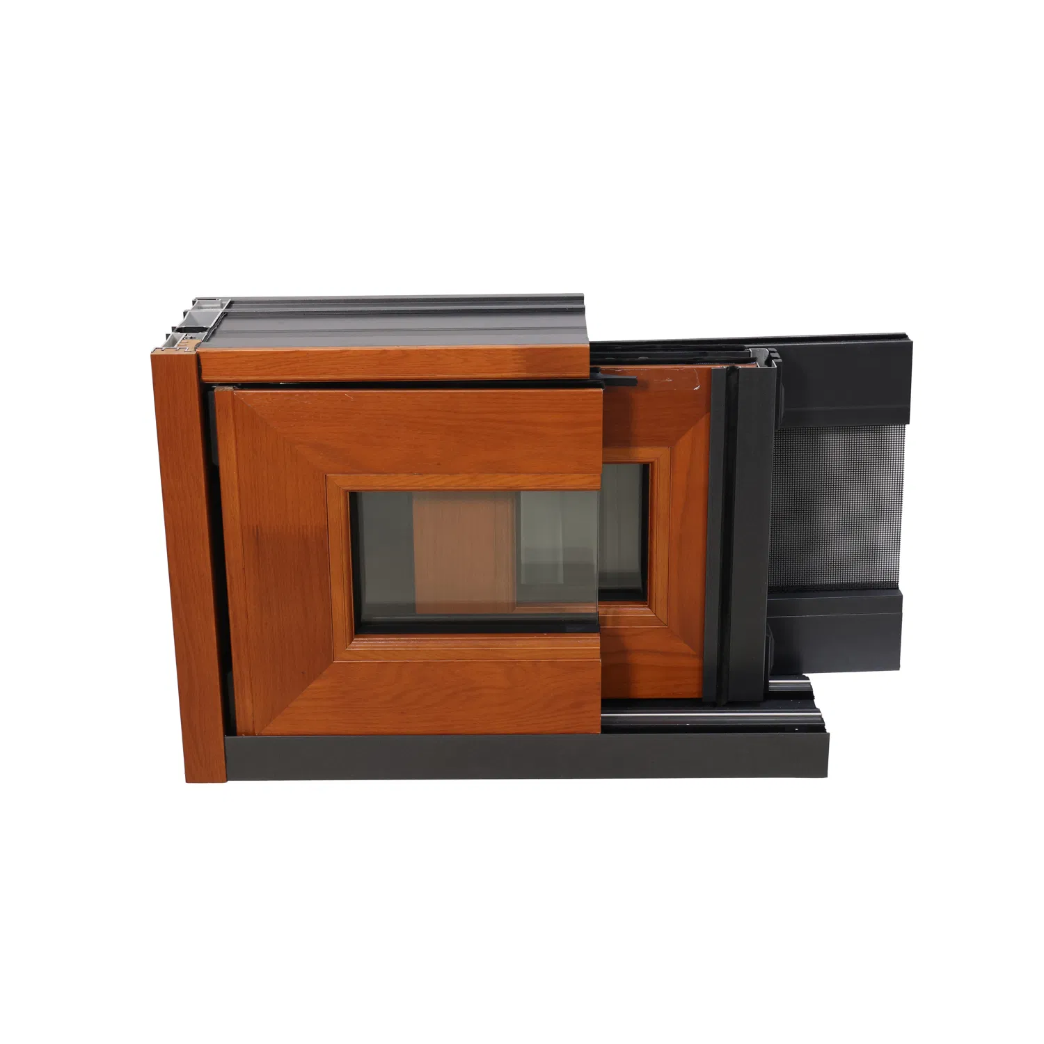 Aluminum-Clad Wood Exterior Doors high End Thermal Break Top Hanging Sliding Doors