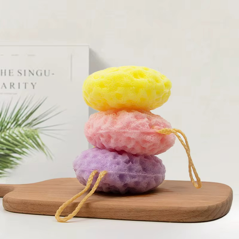 Hot Sale Cheese Bath Ball Soft Foaming Body Cleanser Honeycomb Sponge Facial Cleansing Artifact Home Use Bath Brushes and Scrubbers