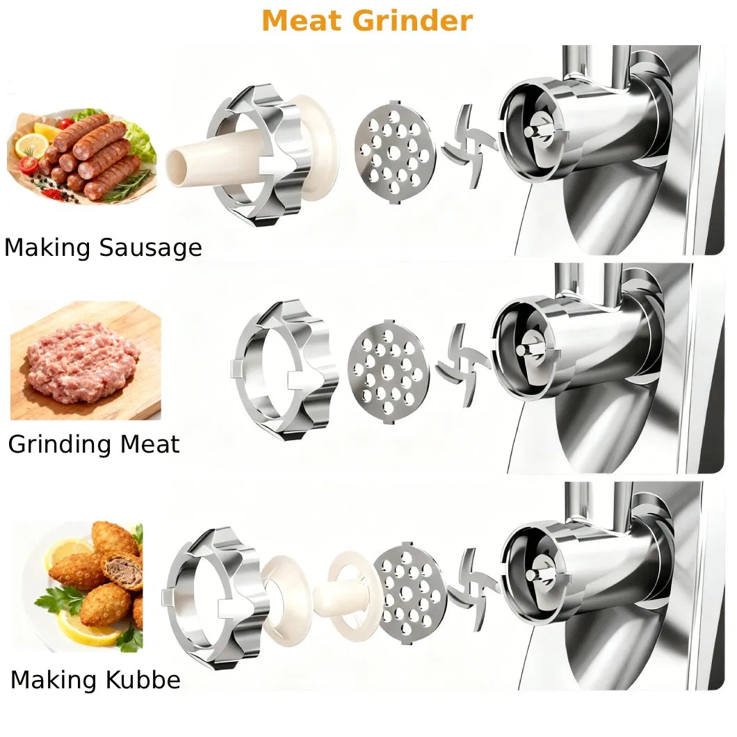 Electric Meat Grinder with Grinding Blades for Mincing Meat Making Sausage