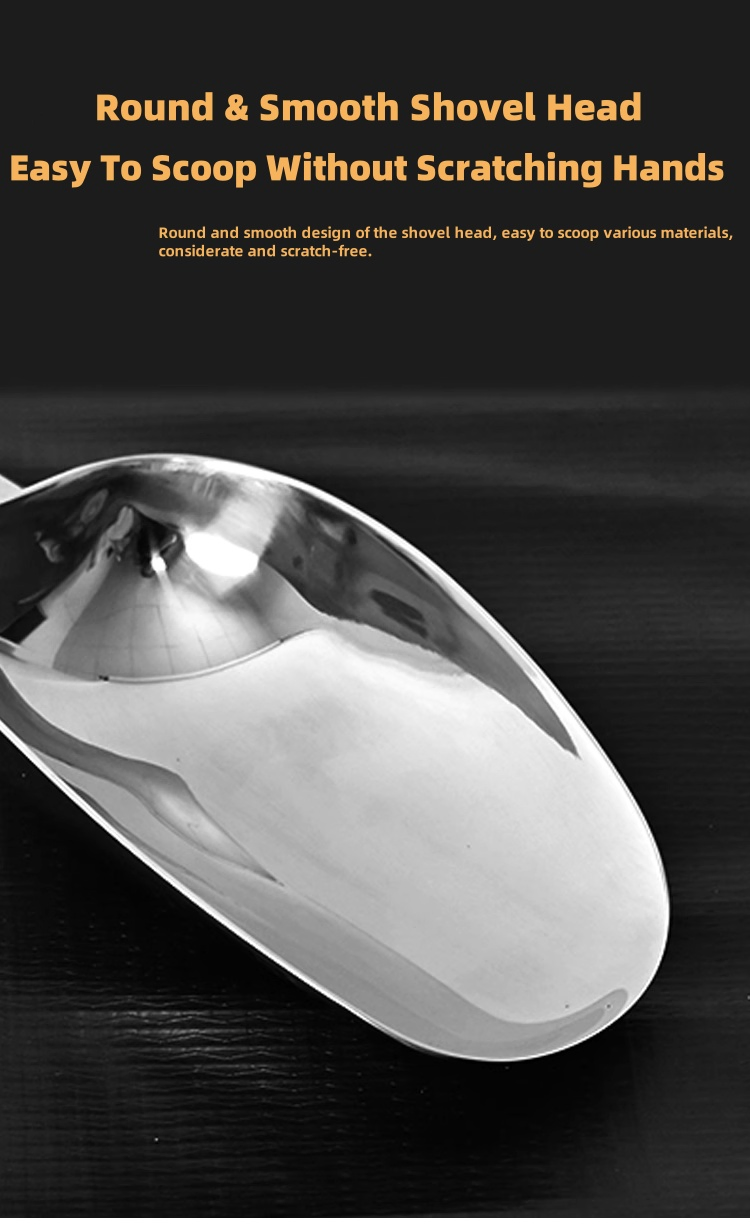 Shianku Food Grade Round & Smooth Industrial 304 Stainless Steel Flat Mouth Shovel