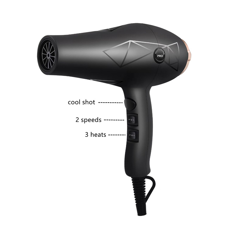 2024 Professional Powerful 2400W AC Ion Hair Dryer Ionic Salon Blow Hair Dryer with Diffuser Dry Hair Wholesale