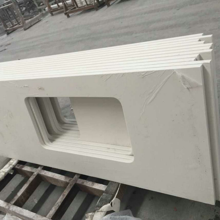 Pure White Quartz Stone Countertop Slabs