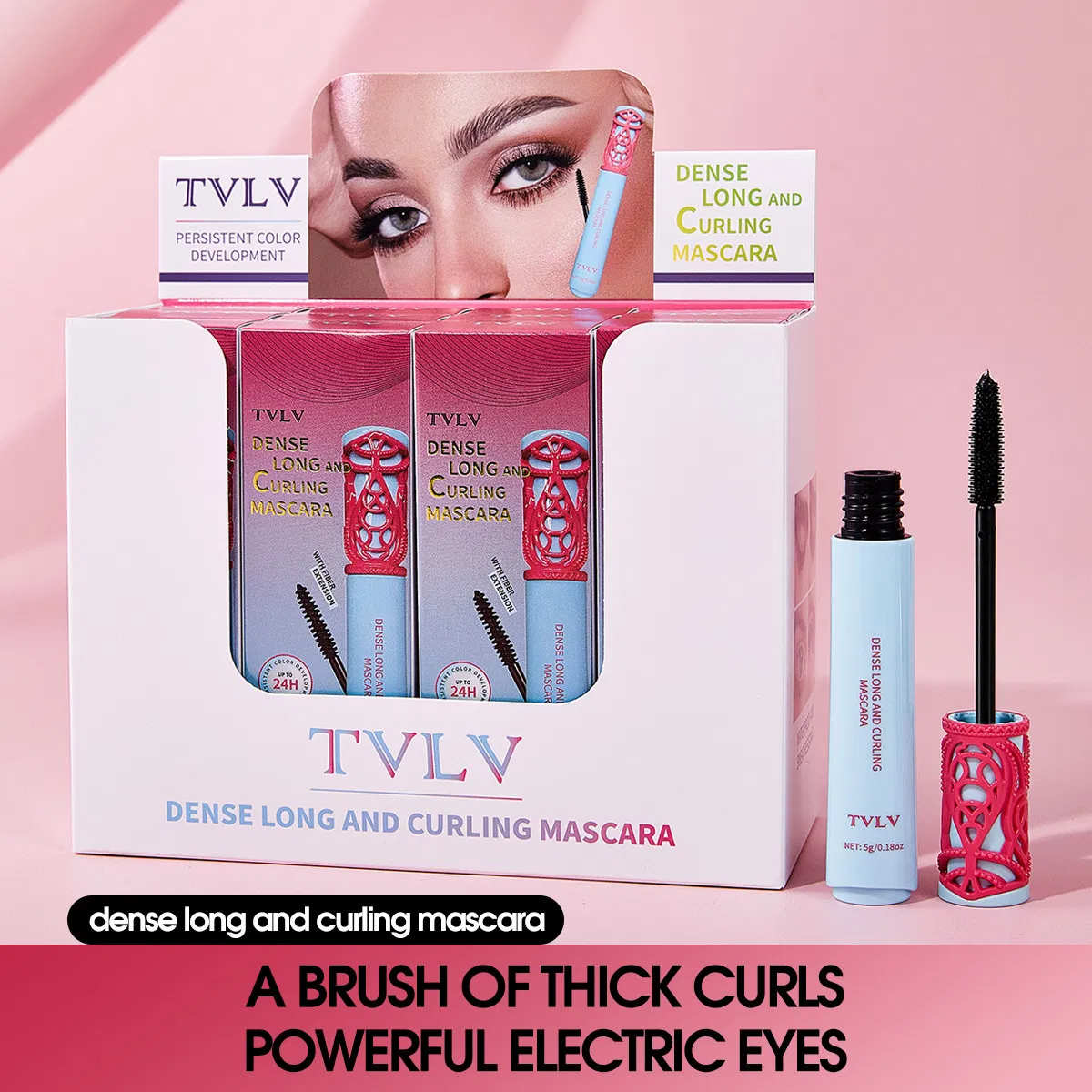 Ultimate Long-Lasting Curly Mascara - Water-Resistant Fiber Formula