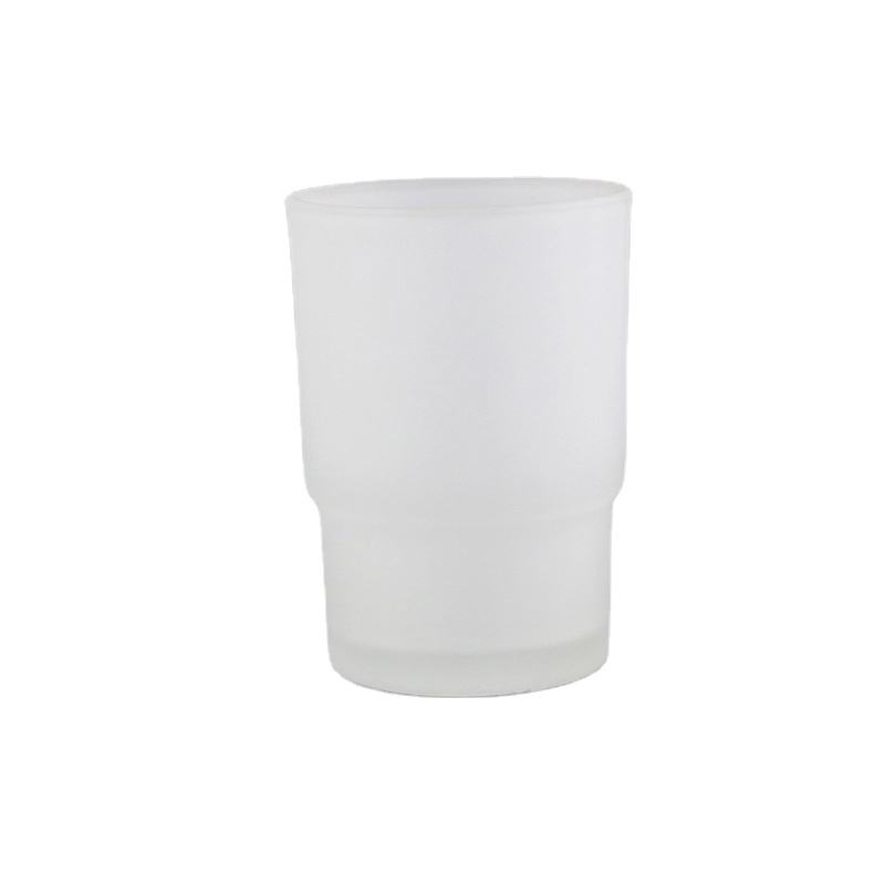Factory Wholesale Bathroom Frosted White Glass Toothbrush Cup Accessory