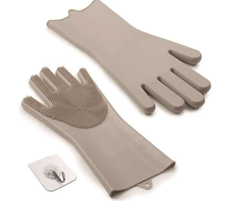 Household Heat-Insulating Silicone Gloves Thickened Kitchen Dishwashing Gloves