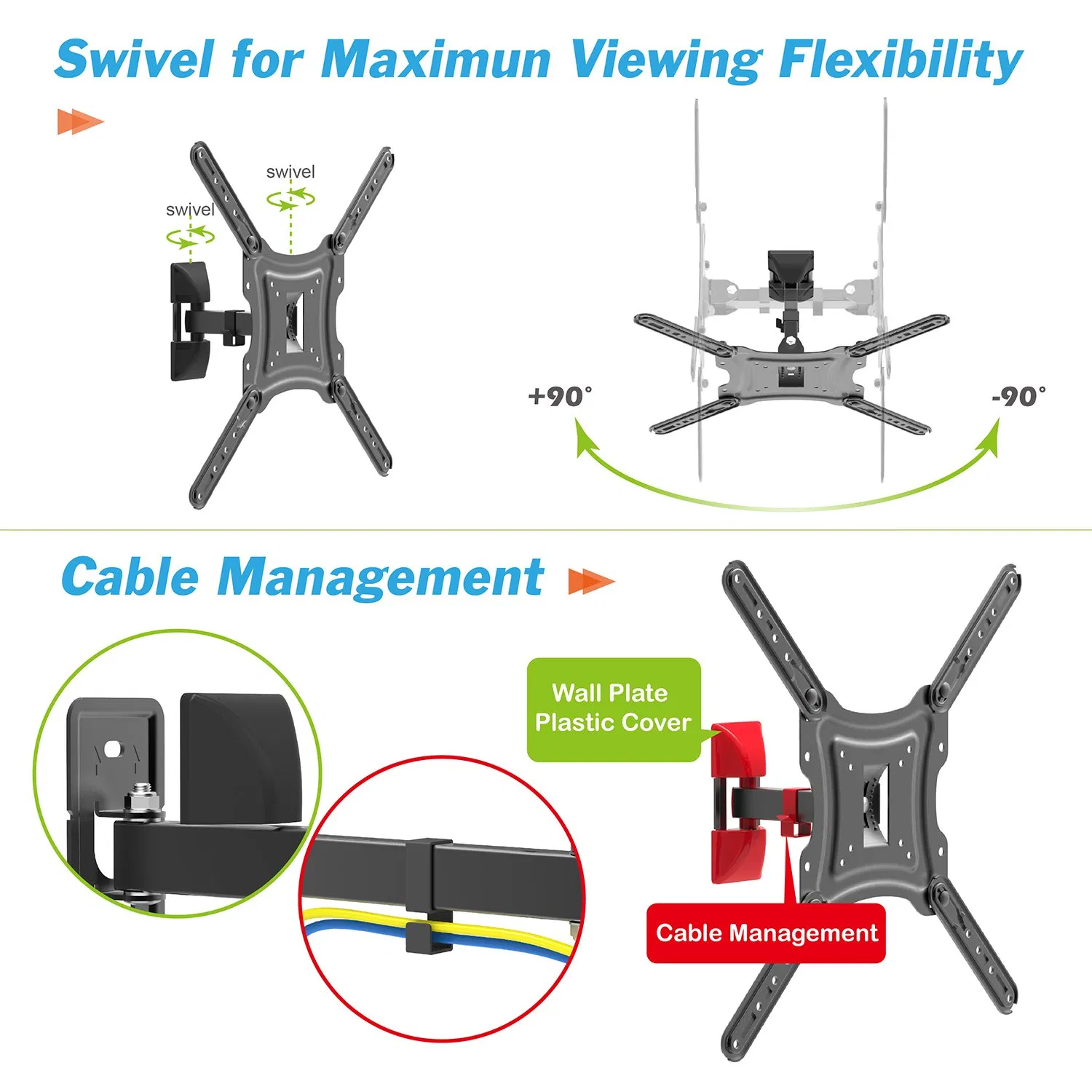 Кронштейн для ТВ Full Motion Vesa 400x400 мм