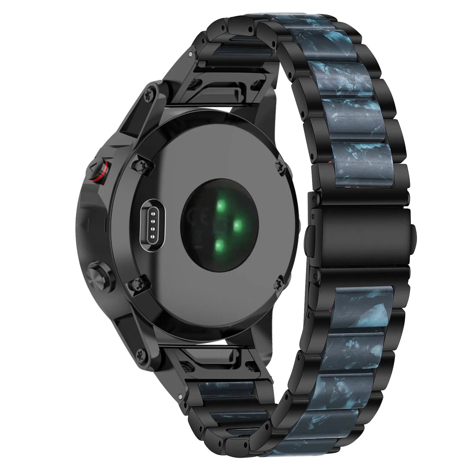 Single Row Stainless Steel Inter-Resin Buckle Strap Wristband for Garmin Fenix 7/7X