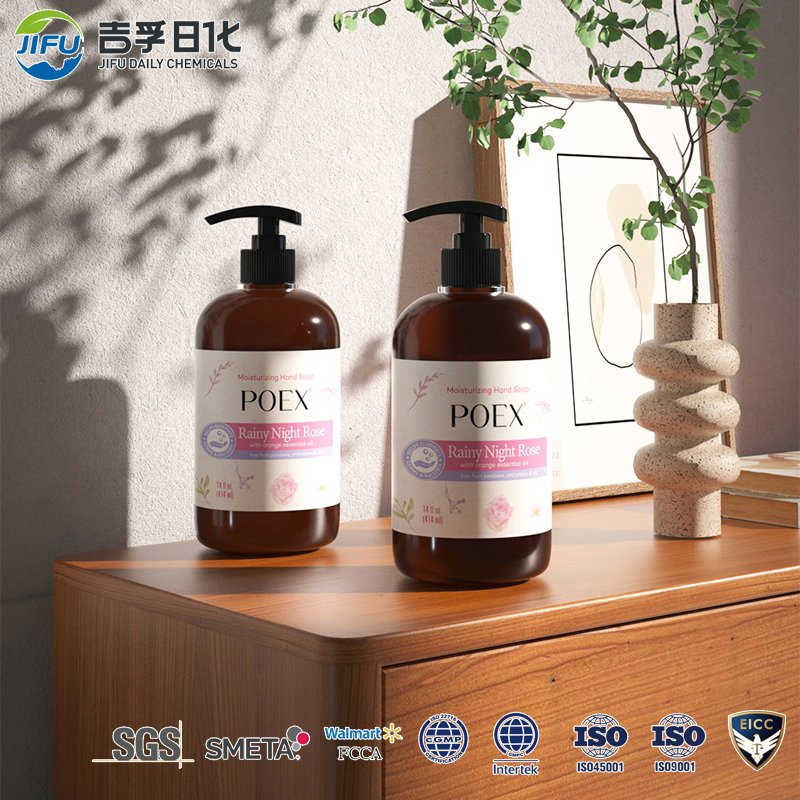 Private Label Moisturizing Hand Soap Natural Rose Essential Oil Liquid Hand Wash Manufacturer