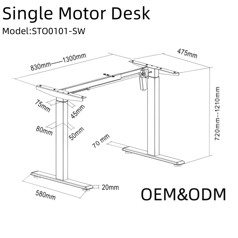 Рама для стола регулируемая с выдвижным ящиком