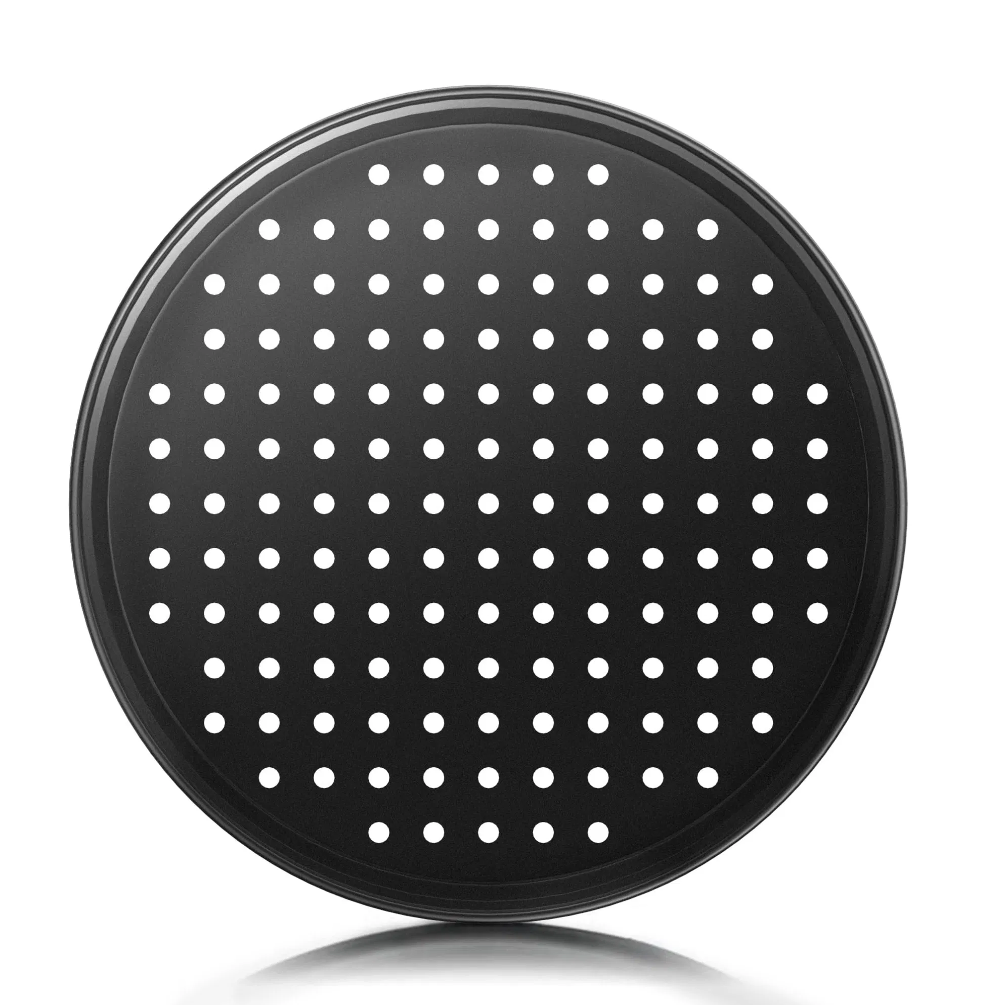 Pizza Steel Pan for Oven Pizza Crisper Pan with Holes 12 Inch Nonstick Round Pizza Baking Sheet Oven Tray for Home Restaurant Kitchen Baking