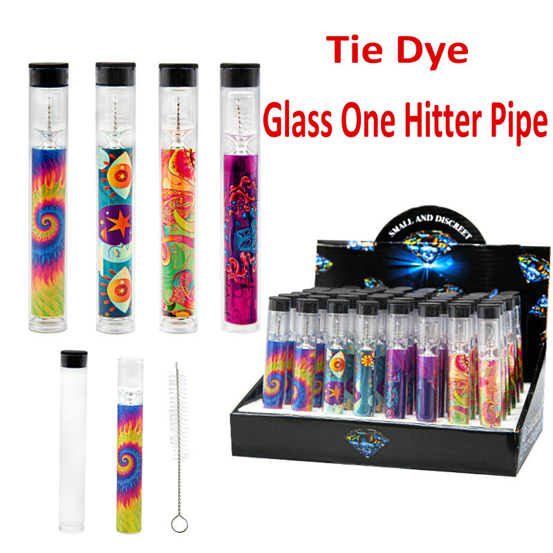 Tie Dye Glass One Hitter Pipe Dugout Taster Glass Chillum