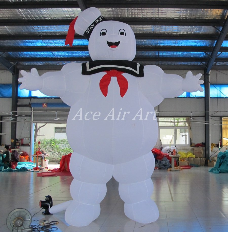 Halloween Inflatable Stay Puft Cartoon Giant Airblown Marshmallow Balloon Inflatable Ghostbuster for Party Decor