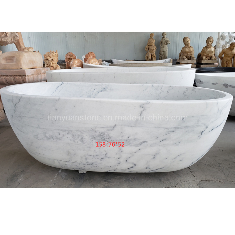 Белая мраморная ванна из натурального камня
