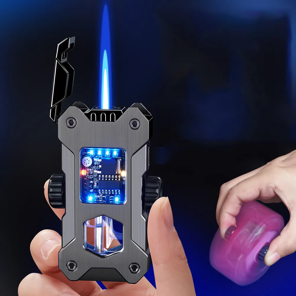 Gyroscope LED Voice Controlled Direct Flame Lighter and Cigarette Lighter