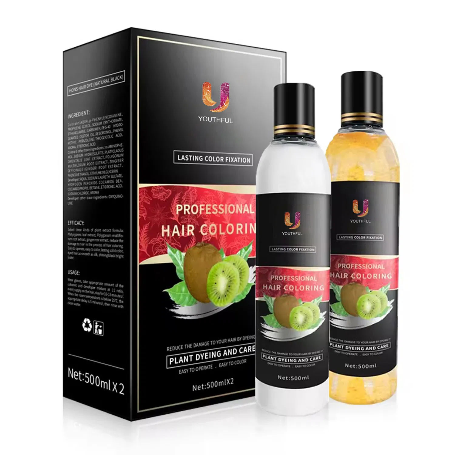 No Irritate Herbal Fast Black Hair Dye Shampoo