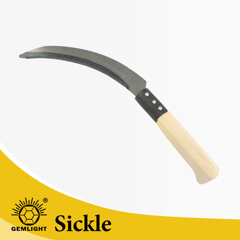 Different Types Garden Farming Tool Grass Tooth Sickle with Wooden Handle