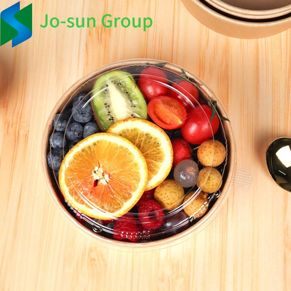 Custom Design 500 Ml Food Grade Takeaway Packaging Bowls Kraft Disposable Brown Paper Fruit Salad Bowl
