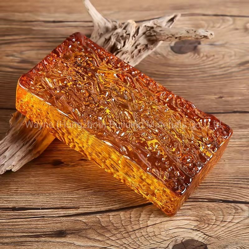 China Crystal Glass Brick Factory Solid Glass Block Brick with Different Colors Stock