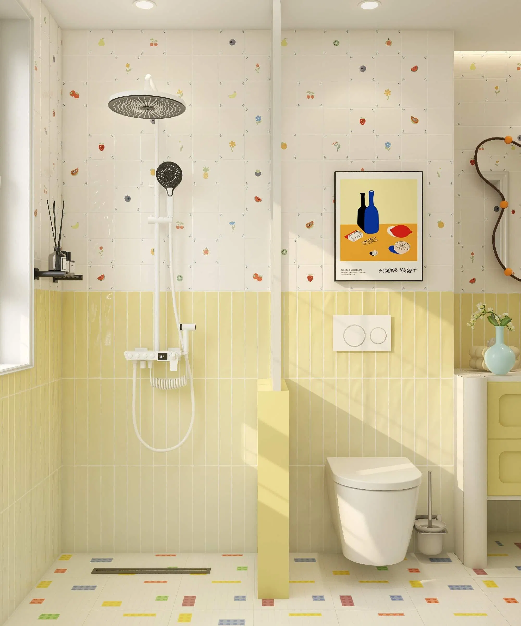 Керамическая плитка 600x1200 мм с фруктовым принтом, глянцевая