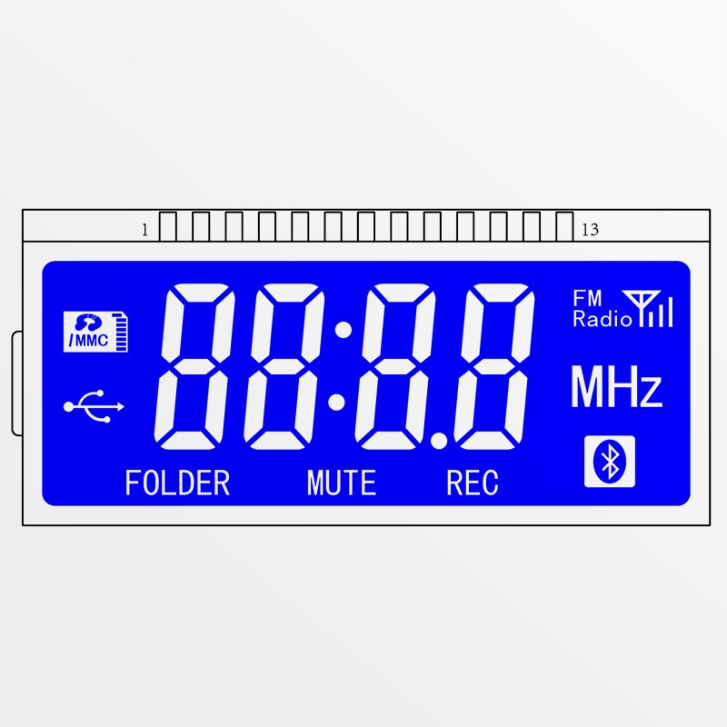 LCD модуль TN синий, 8D0016, с кастомизацией
