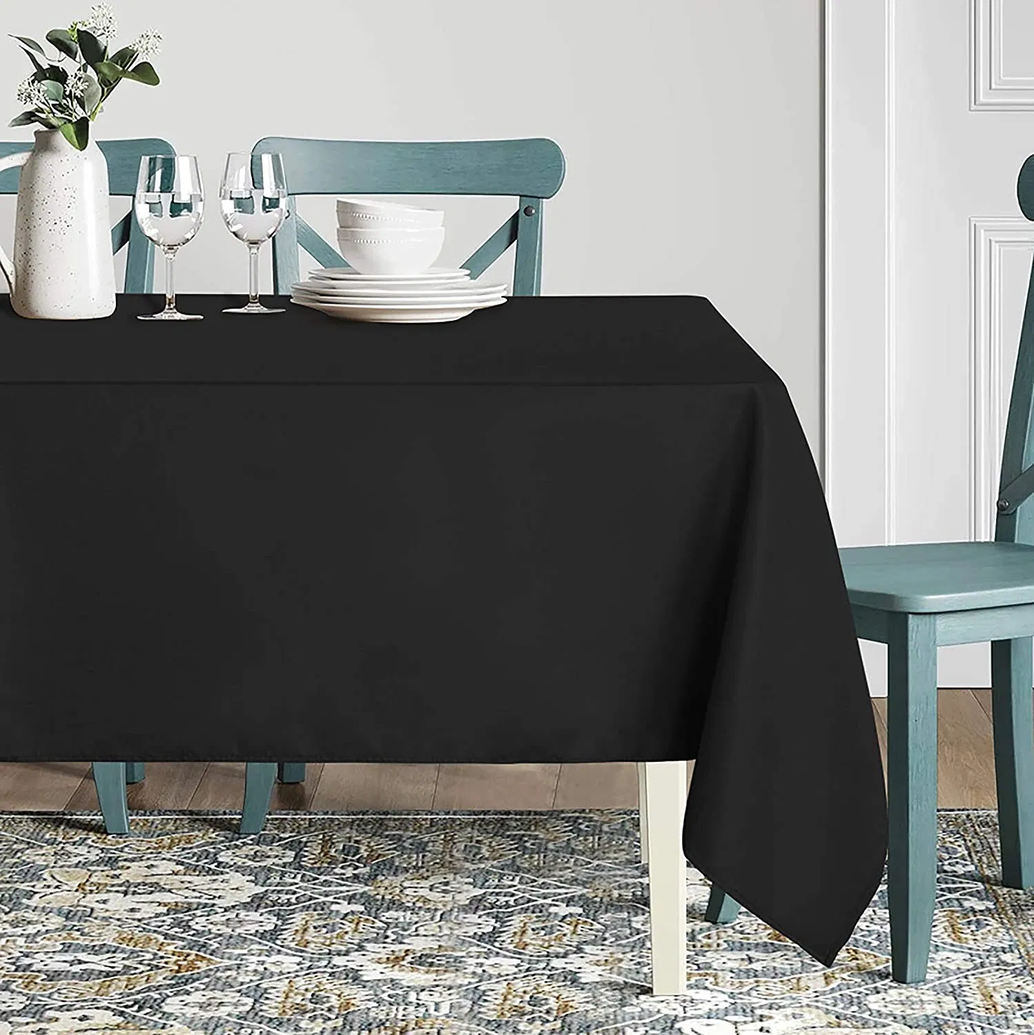 Rectangle Tablecloth Stain and Wrinkle Resistant Washable Polyester Table Cloth Decorative Fabric