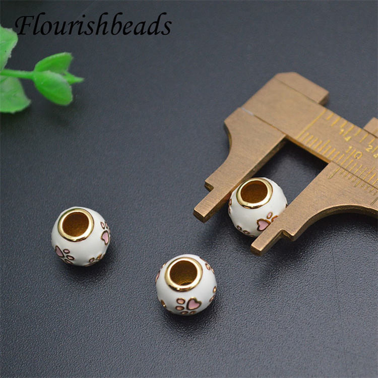 Supplies Gold Plating White Enamel Claw Shape Tube Spacer Beads for Bracelet