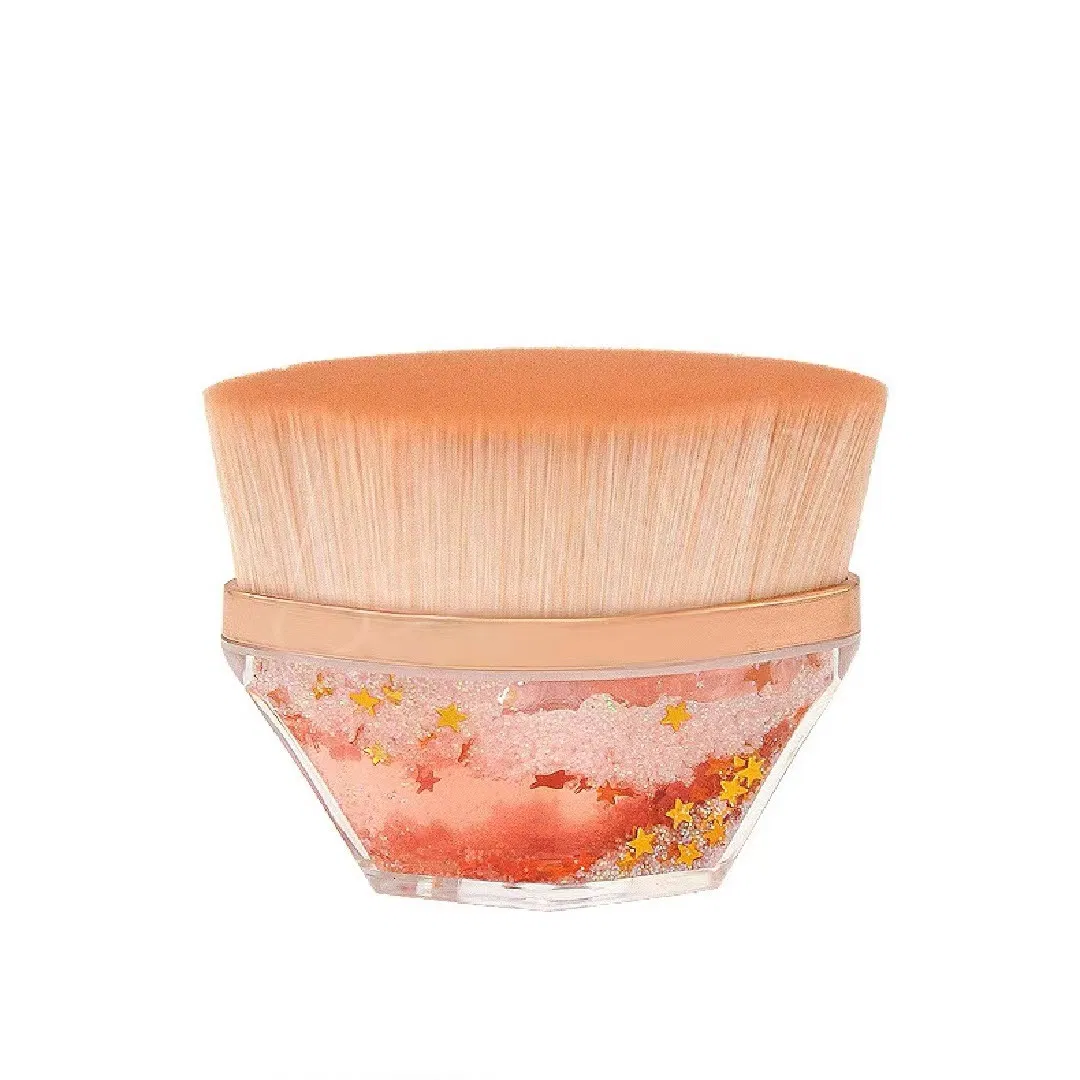 Luxury Beauty Tools Acrylic Quicksand Foundation Makeup Brush Vegan Bling Shiny Diamond Handle