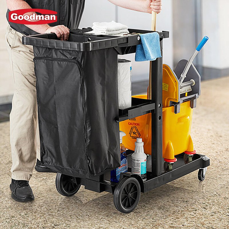 Plastic Cleaning Trolley Hospital Cleaning Trolley Housekeeping Cart