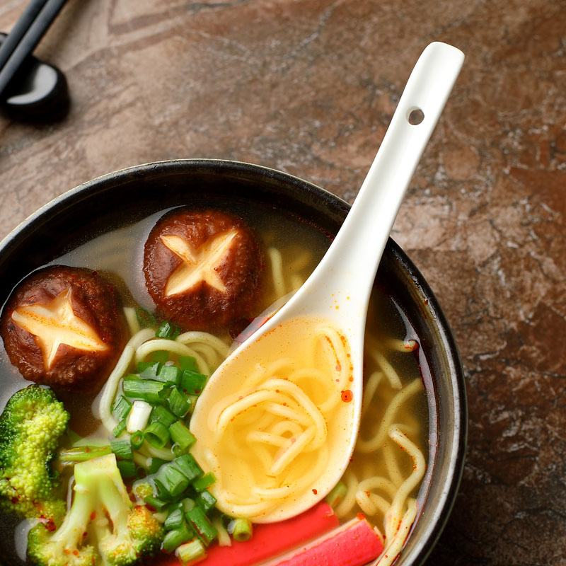 Special Ceramic Restaurant Large Household Long Handle Soup Bowl Noodle Spoon
