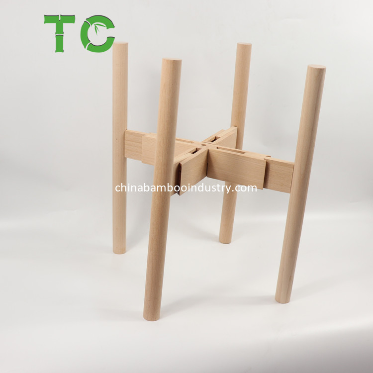 Wholesale Adjustable Wooden Plant Stand Solid Flower Pot Holder Wood Plant Holder