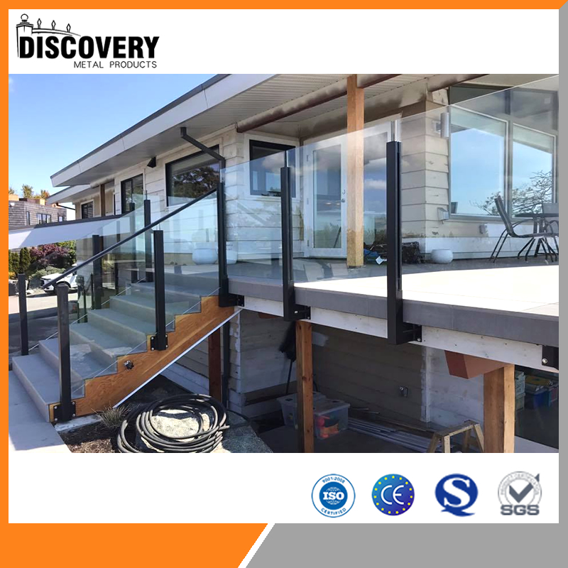 6mm Tempered Balcony Aluminum Stair Handrail Stainless Steel Railing Decking Decorative Indoor Staircase Glass Balustrade