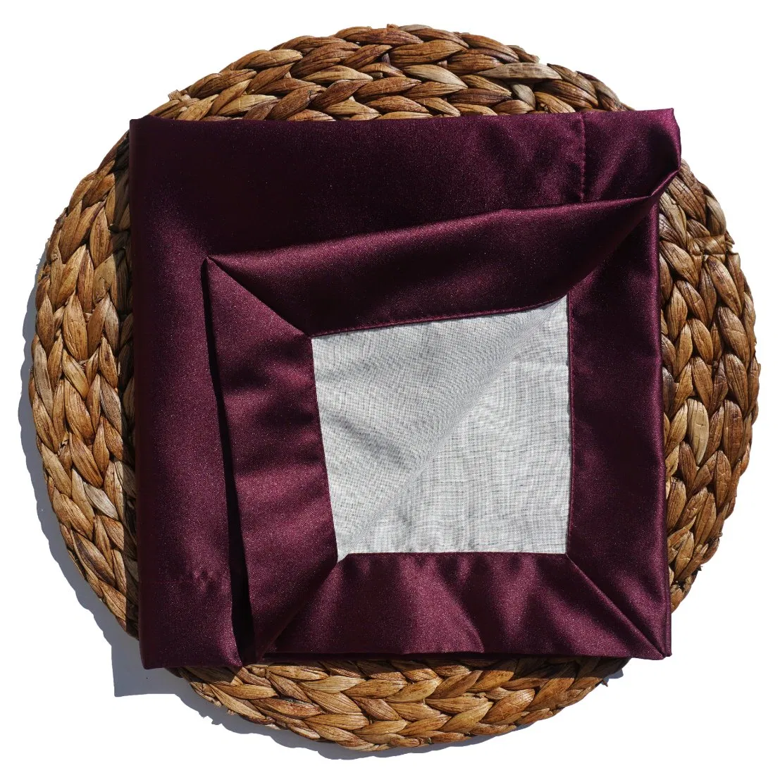 Hot Sales Ultra Aubergine Pure Satin for Napkin Cloths and Table Cloth for Luxe Events